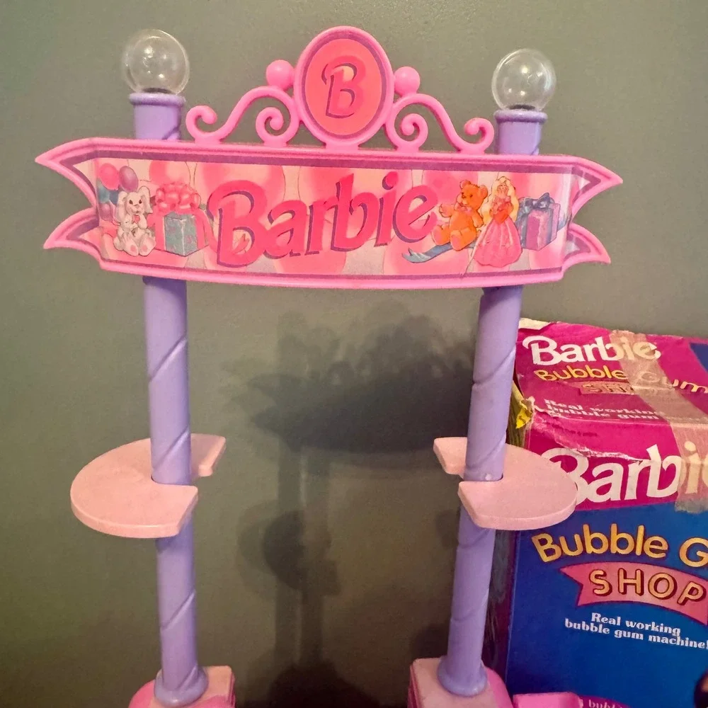 Vintage 1994 Mattel Barbie Bubble Gum Shop Playset Store & Retro Box - Working!